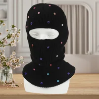 Women Winter Hat Sparkling Crystal Embellished Cozy Fleece Lined Balaclava Cap for Cold Weather Skiing 5