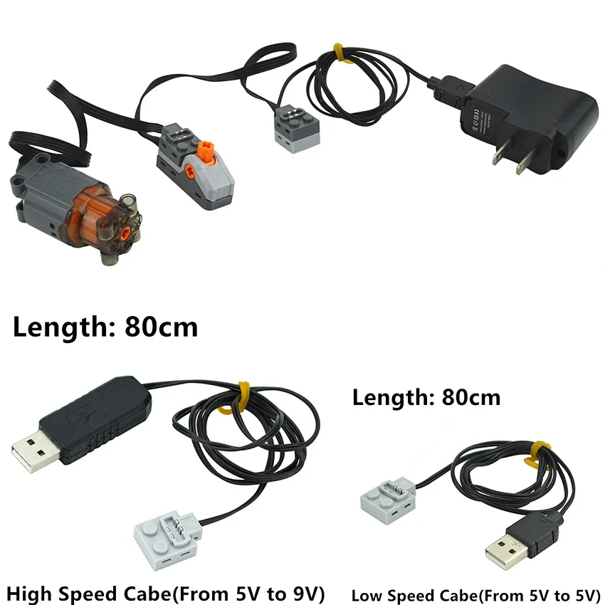기술 부품 9686 모터 전원 Fuction 그룹 전원 USB Cabe 공급 Cabe For Train Bricks Toys 8883 15039 15036 15012 Leduo