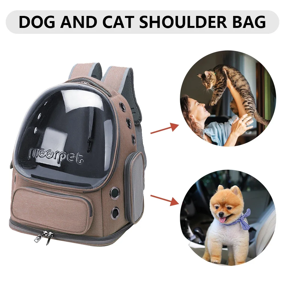 Space Backpack Carrier Bag Breathable Space Capsule Pet Backpack Oxford Cloth Transparent Cover Waterproof for Cat Dog Transport