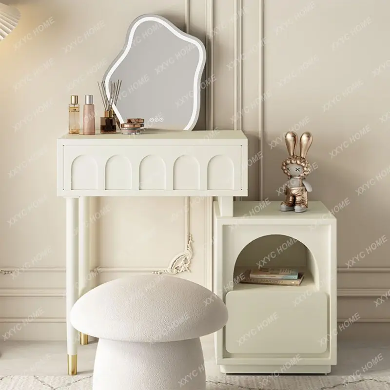 

Modern Minimalist Bedroom Multi-Functional Dresser Storage Integrated Solid Wood Makeup Dressing Table