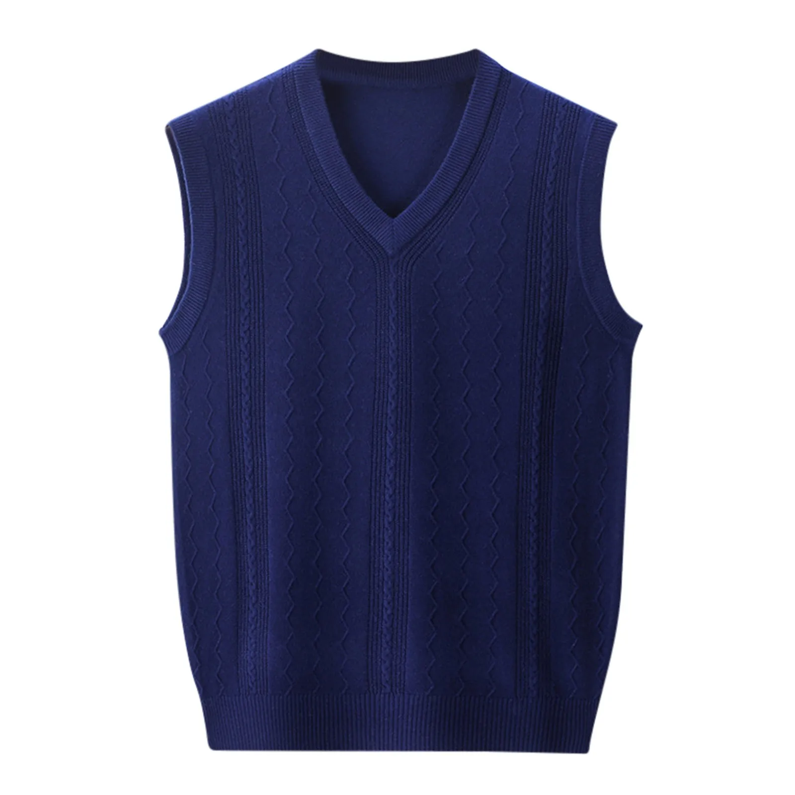 Jacquard V Neck Mens Sweater Vest Korean Fashion Casual Bottoming Shirt Sleeveless Men's Sweater Vest Outdoor Business