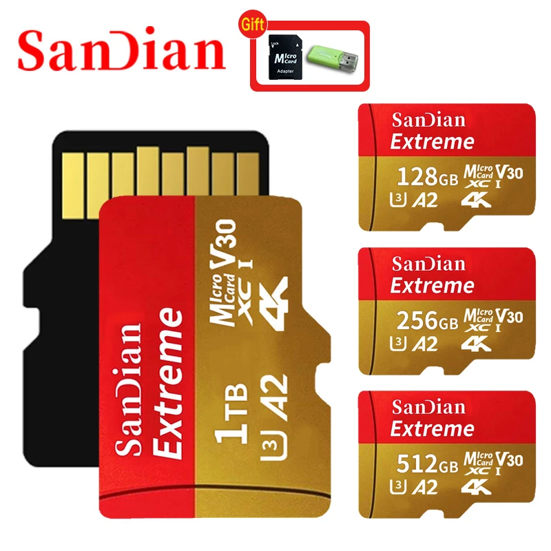  마이크로 메모리 카드, 128GB 플래시 미니 SD 카드, 256GB 512GB 1TB 고속 마이크로 HD TF 카드, 전화 카메라 드론용