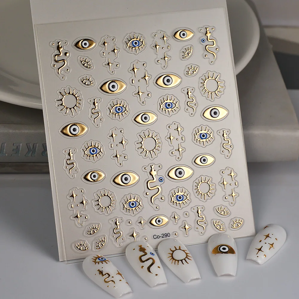 5D Evil Eyes Nail Art Sticker Self Adhesive Manicure Slider DIY Nail Art Decoration 1PC nail stickers nail art decoration nail decals