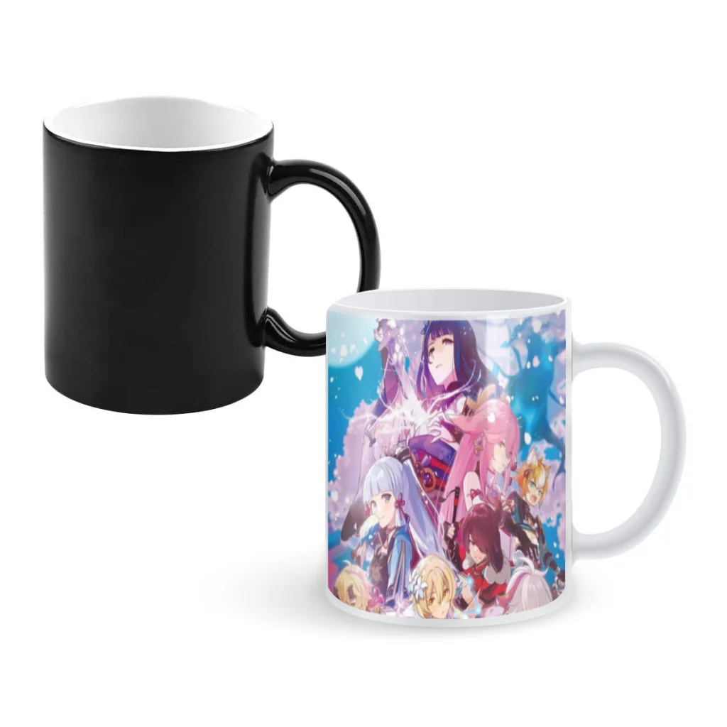 

The Hottest Games Genshin Impact Launch Ceramic Coffee Mugs Color Change Tea Cup Milk Cups Interesting Gifts