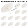 5/12/16PCS Paper Parasol Wedding Paper Umbrella Party Favor 60/80cm White Umbrellas for Bridal Shower Centerpieces Photo Props 1