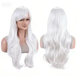 Muted Lavender Wavy Lolita Cosplay Wig - 28inches (White)