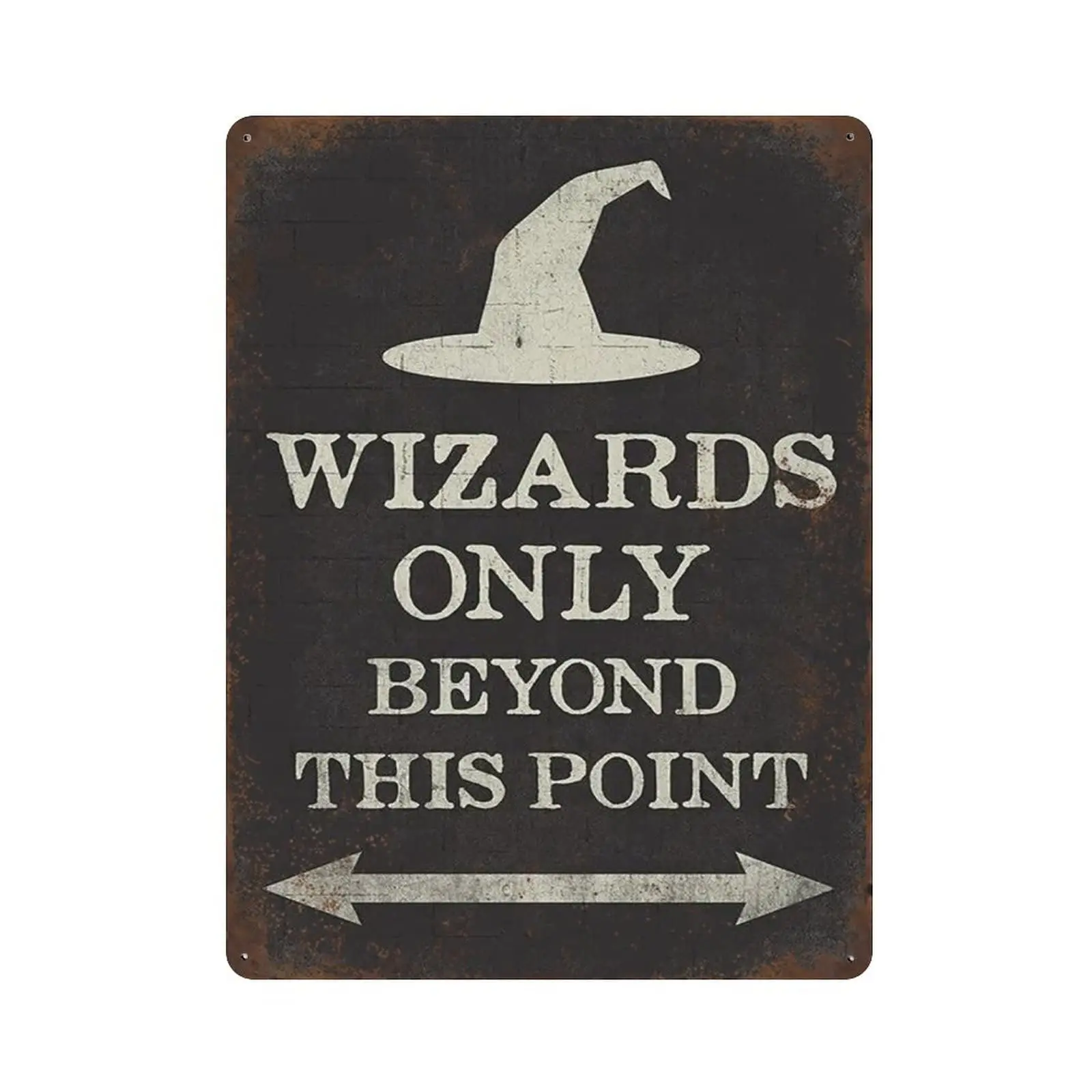 

Retro Style Metal tin sign,Iron Painting,Keep Calm Collection Wizards Only Beyond This Point Tin Sign, Witch Halloween Home Deco