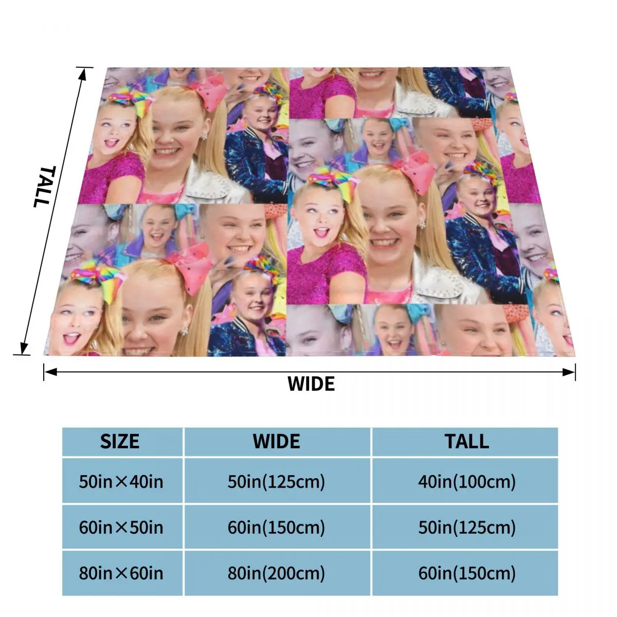 Jojo Siwa Dancer Blankets Velvet Summer Multifunction Lightweight Thin Throw Blankets for Home Couch Rug Piece