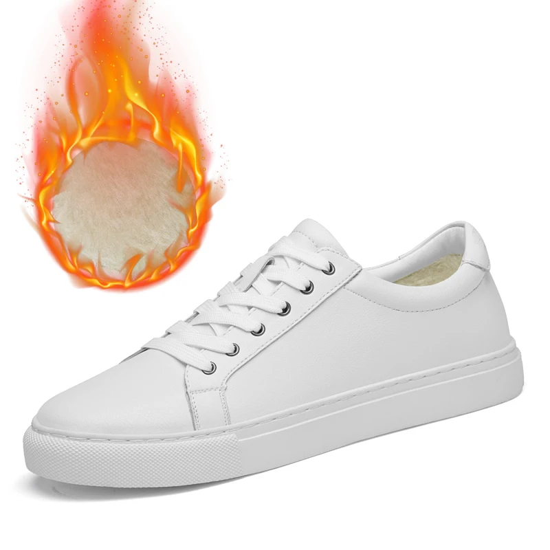 Plus Big Size 49 50 Pure White Shoes Mens Leather Sneakers Leather Casual Flat Skateboarding Shoes Hot Sale 5