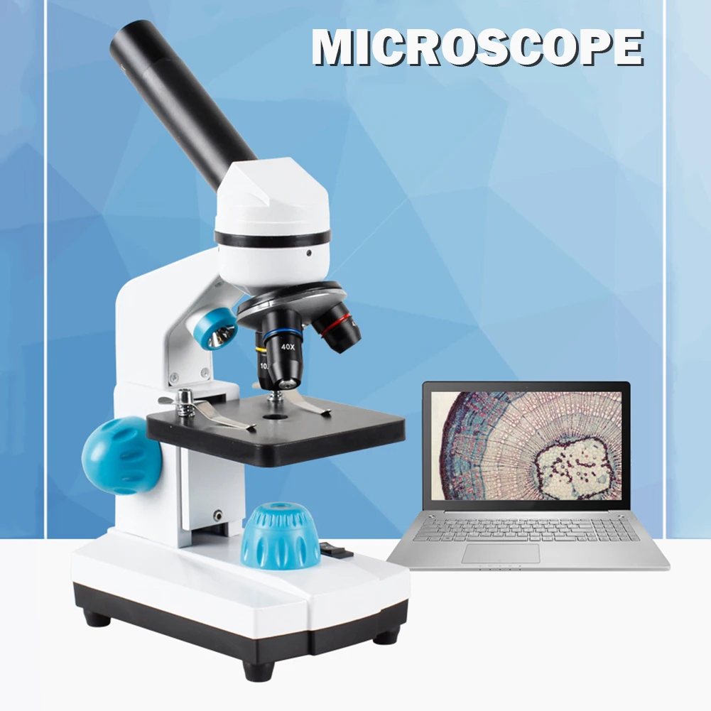 digital microscope with wide field 10x 40x eyepieces