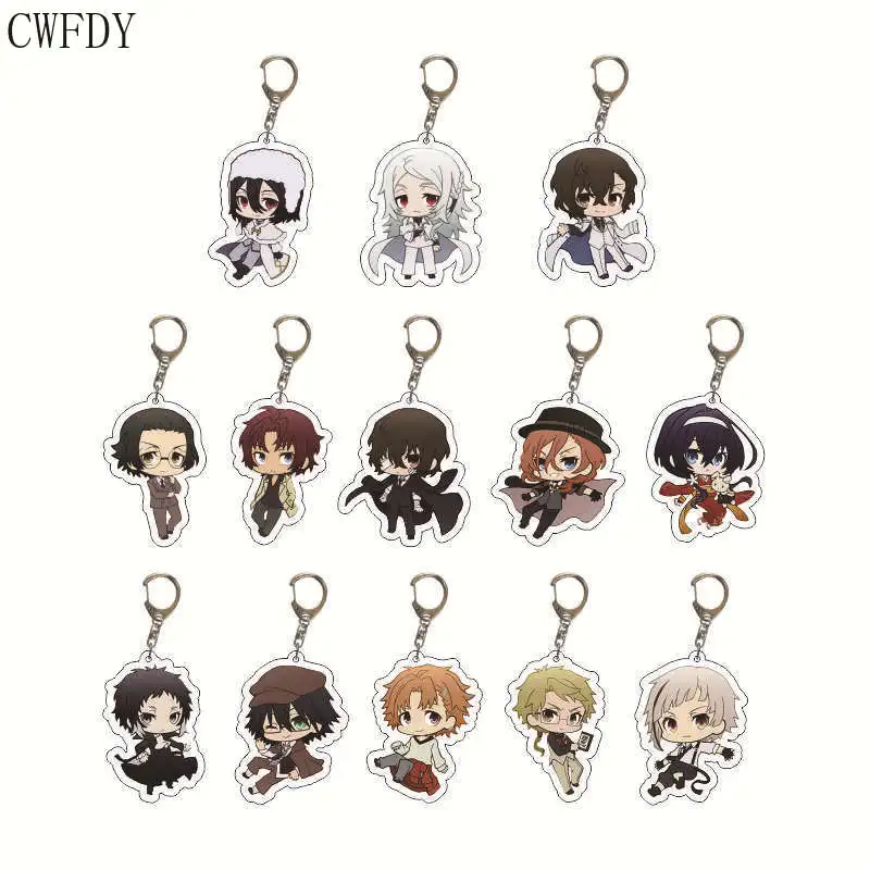 Bungou Stray Dogs Keychain Dazai Osamu Edogawa Ranpo Akutagawa Ryunosuke Nakajima Atsushi Nakahara Chuya Key Chain Accessories |