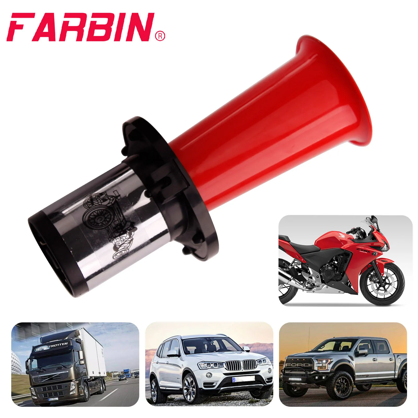 FARBIN Vintage OO-GA Oogah Chrome Classical 12V 110DB Car Horn Universal  Super Loud Air Horn For Car Truck Boat Supplies