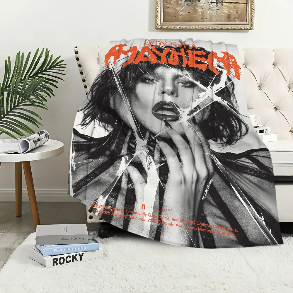 Blanket Flannel warm comfort  soft plush blanket for sofa living Singer g-Gaga room office lady Mayhem bedroom travel gift 6