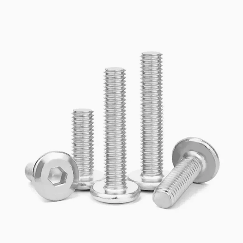304 Stainless Steel Chamfered Hexagon Beveled Flat Round Head Internal Hexagon Screws M6 M8 Furniture Lengthened Bolts
