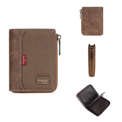 Luxurious RFID Zipper Wallet with Card and Coin Holder (Brown)