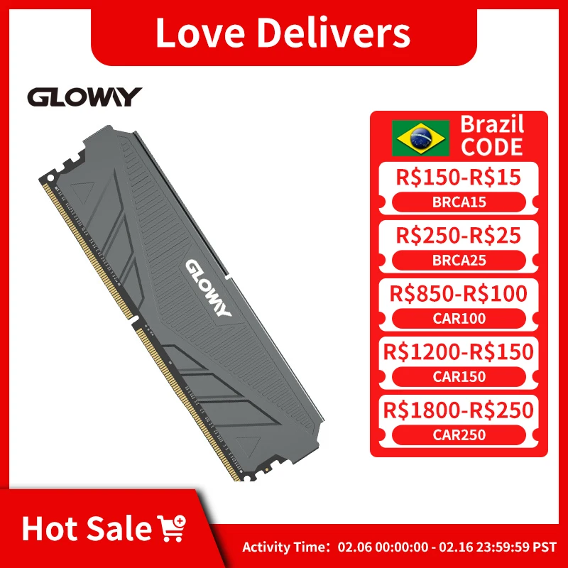 Gloway Serie G1 Ddr4 8Gb 16Gb 3200Mhz 8Gb X 2 Pz 16Gb X 2 Pz 1.35V Desktop Memoria Ram Ddr4 Con Giochi Dissipatore Di Calore