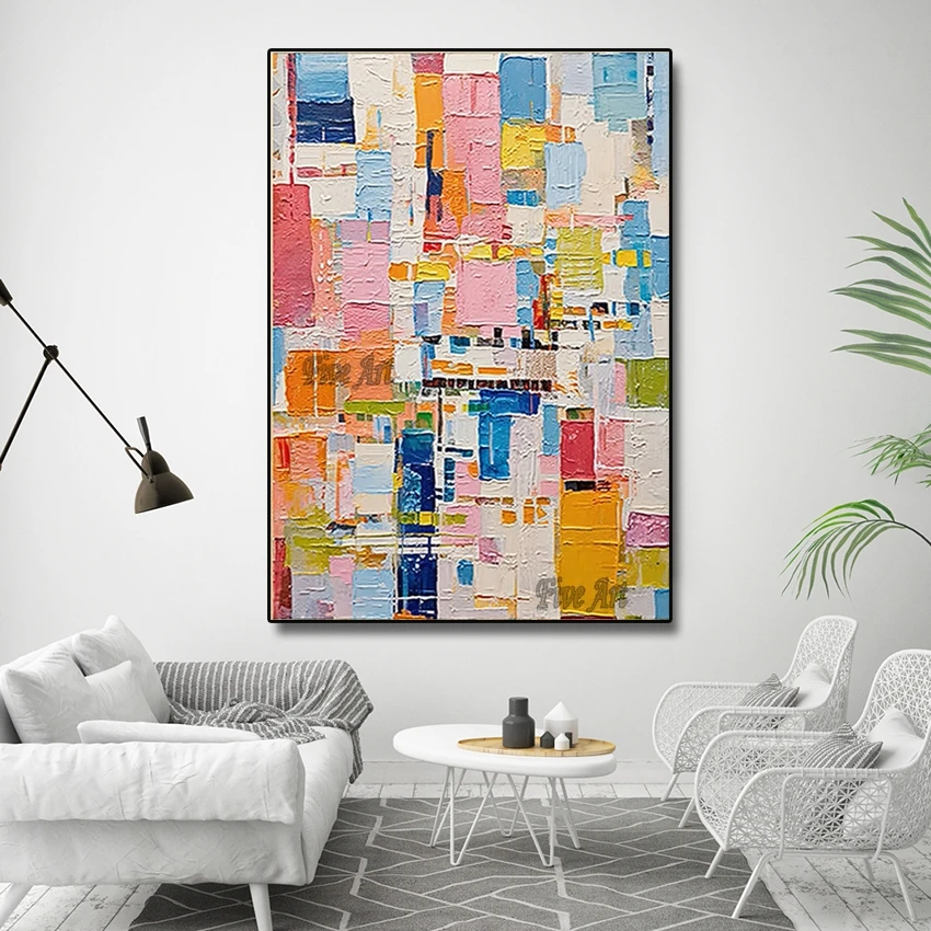 Colourful Newest Hand Painted Modern Abstract Acrylic Oil Painting No Frame 100% Handmade Kids Room Pictures Home Interior Decor Colourful Newest Hand Painted Modern Abstract Acrylic Oil Painting No Frame 100% Handmade Kids Room Pictures Home Interior Decor