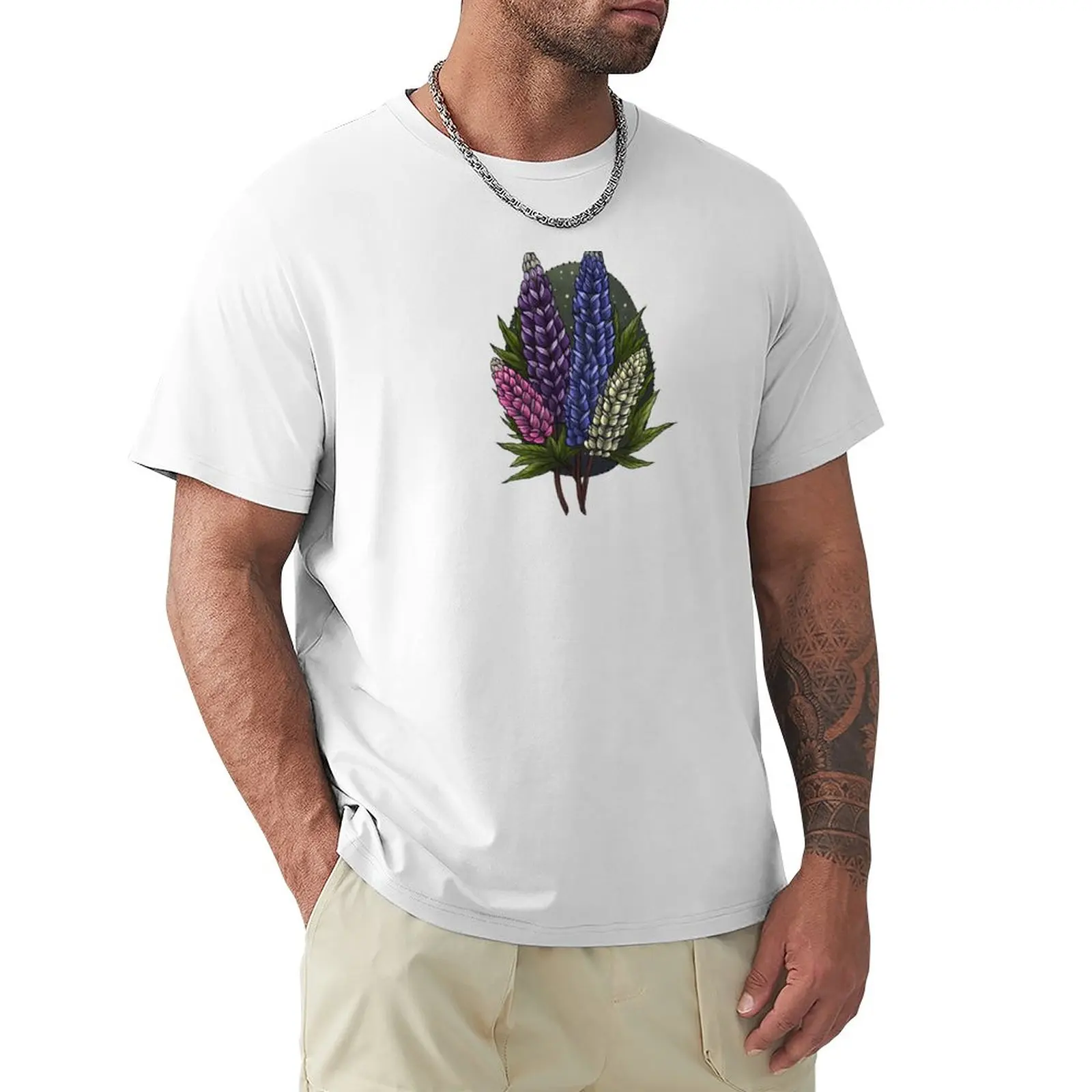 Lupine Botanical T-Shirt Abbigliamento Vintage Oversize Magliette Divertenti Da Uomo