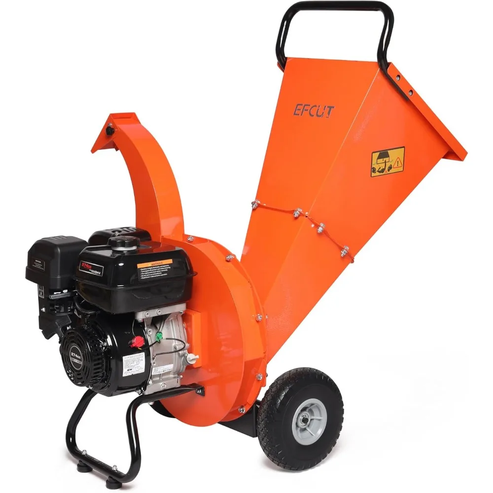 Wood Chipper 4" inch Max Diameter Capacity 9 HP 274cc Gas Powered Engine Heavy Duty Shredder Mulcher