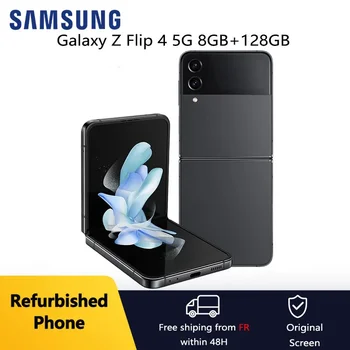 Samsung Galaxy Z Flip 4 5G ricondizionato 6,7" 8 GB 128/256/512 GB NFC Snapdragon Cellulare intelligente pieghevole Eccellente condizione