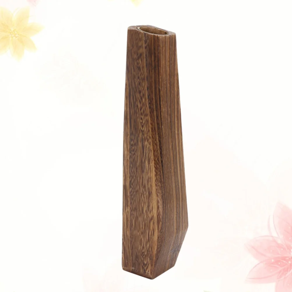 

Wood Flower Vase Leakproof Pots Tall Bud Vase， Wooden Vase Decorative Flowerpot Arranging Bouquets, Connected Tube, Small
