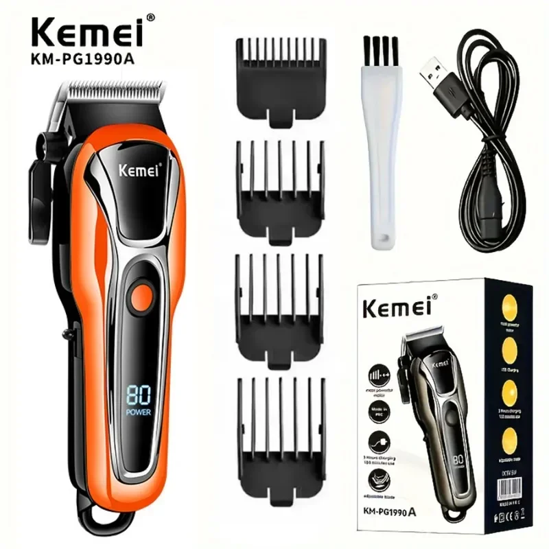 Kemei KM-PG1990A - Sleek Cordless Hair Clipper - Precision Electric Hair Trimmer for Men with Professional Barber Results 6
