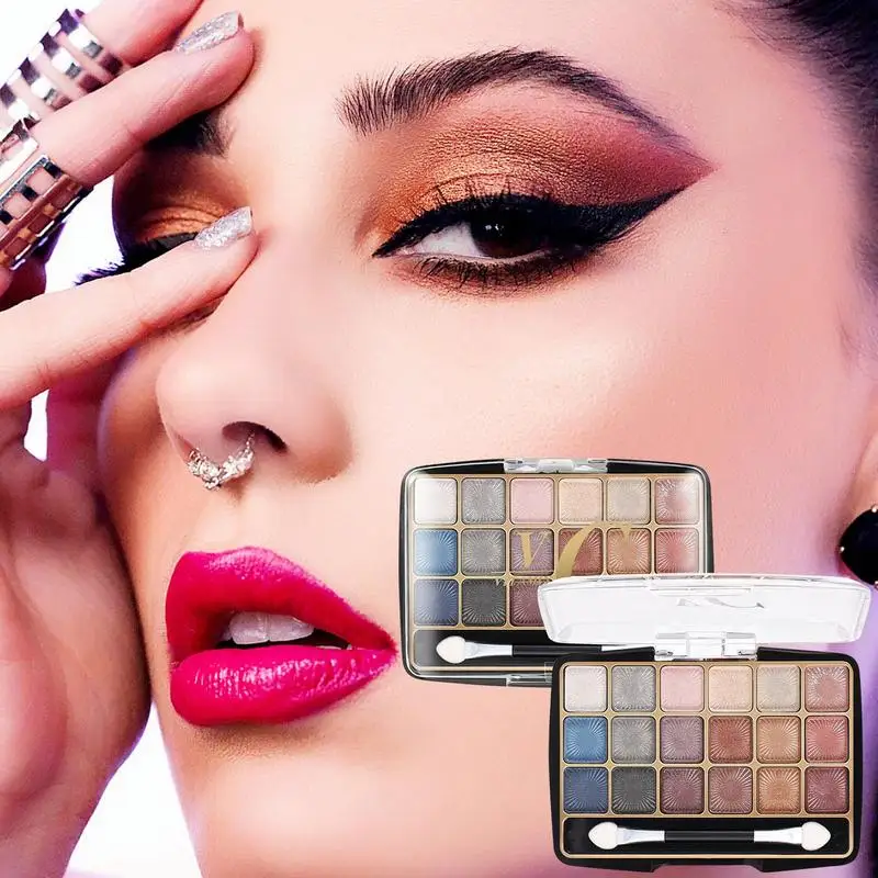 Shimmer Eyeshadow Palette Female Pearlescent Matte Eyeshadow Palette High Color Saturation Eye Makeup Tool For Weddings Parties eye shadow eye shadow plate