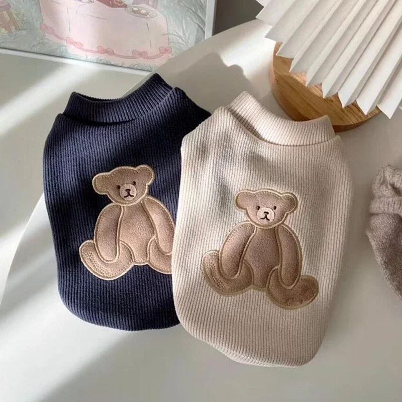 Cute Dog Clothes Winter Teddy Bottom Dog Shirt Puppy Beer Knitted Two Legged Clothes Pomeranian Warm Clothing Pet Supplies pet jacket pet jumpsuits