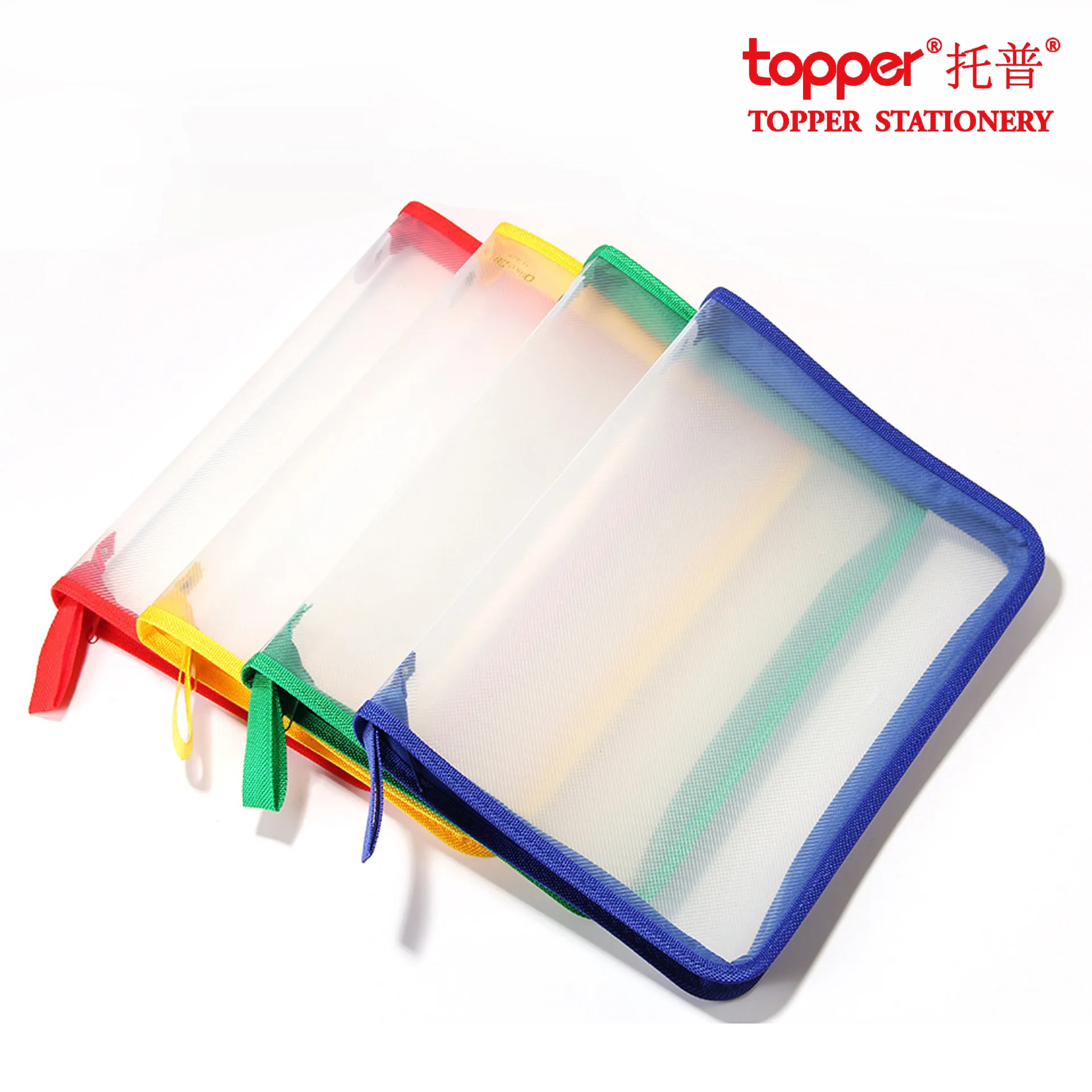 

Cross-Border Transparent Twill Pp Zipper Bag Folder A4 Meeting Materials Zipper File Package File Finishing Package