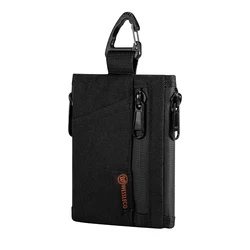 Compact EDC Utility Pouch Wallet with Keychain and YKK Zipper (Black New)