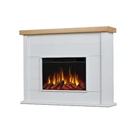 Electric Fireplace Heater Insert with Mantel Realistic Flames Adjustable Heat Living Room Bedroom Home Office Dining Room 49" 1