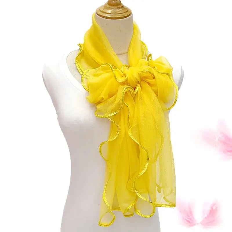Spitzens chal Frauen leichte Hijab elegante 2024 Druck Seide Halstuch Schal Wraps Stirnband Griff Haarschmuck Bandana – Detail 11