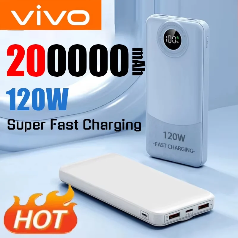 VIVO 200000mAh Ultralarge Capacity Power Bank 120W Super Fast