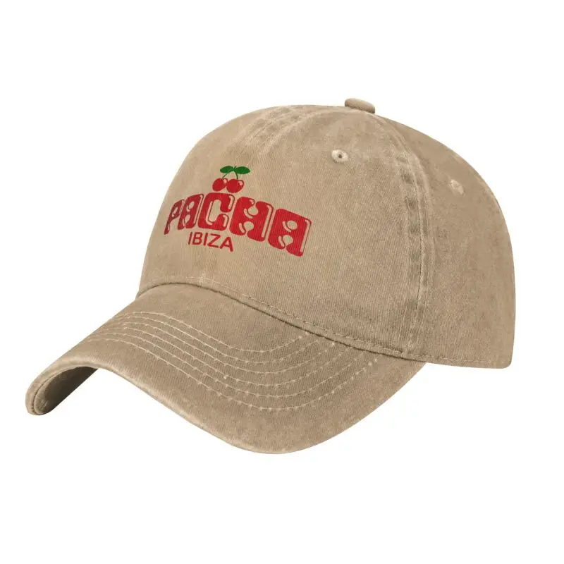 Preppy Cherry PACHA IBIZA Baseball Cap Unisex Washed Cotton Denim Hats Outdoor Travel Sun Protecter Cap Snapback Hat All Season