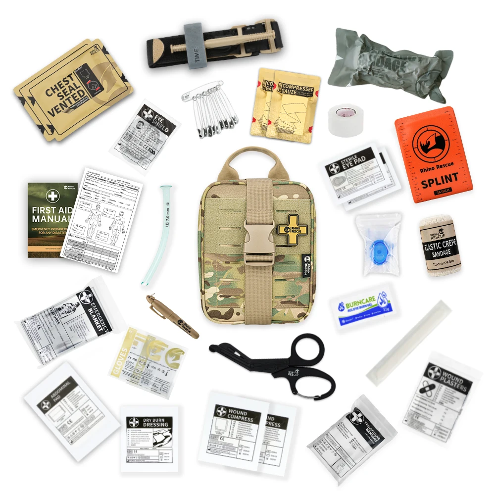 First Aid For Backpackingrhino Rescue Ifak Tactical First Aid Kit -  Military-grade Nylon Molle Pouch