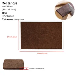 Self - Adhesive Anti - Slip Felt Pads for Floor Protection and Noise Reduction (125 Pieces) (150x97mmSquare Brown)