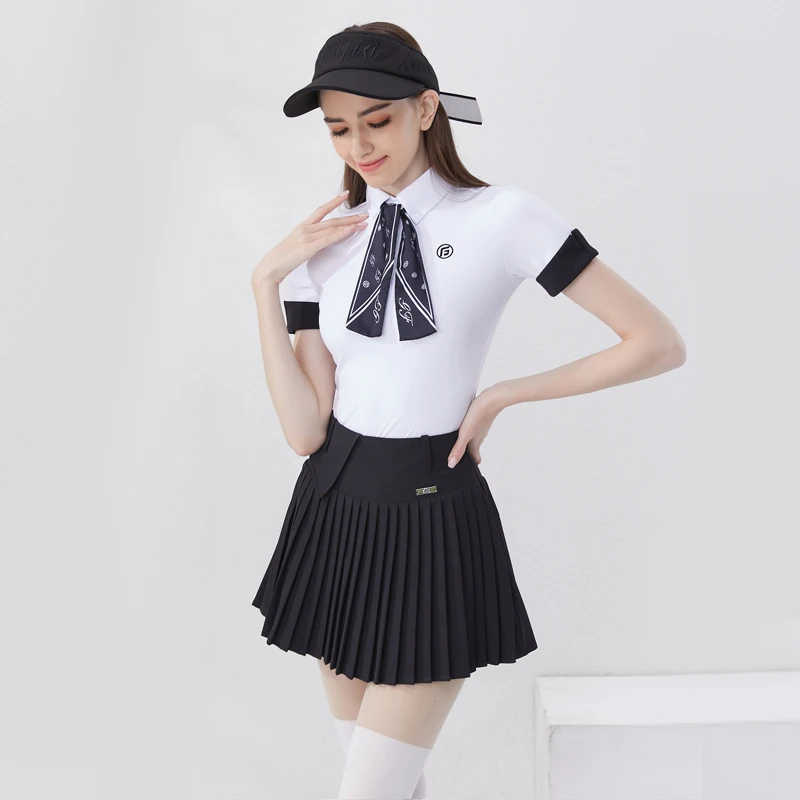 Golfist Womens Summer Golf Mini Pleated Skirt with Shorts Polo Shirt Stretch Short Sleeves Sports Tennis Golf Suits