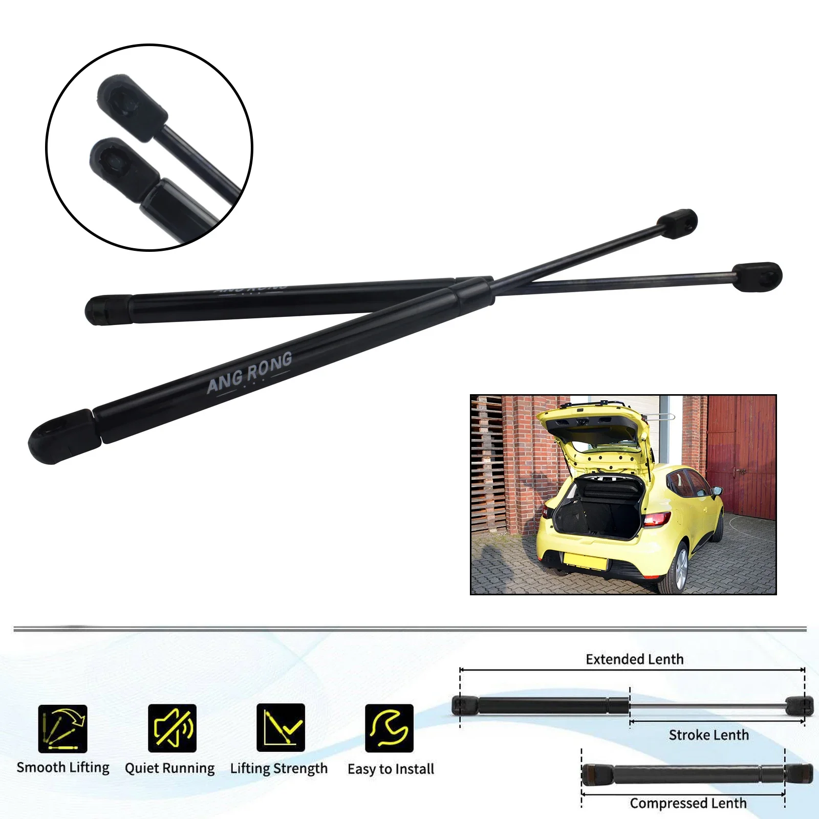 Boot Gas Struts Tailgate Boot Lifter Trunk Gas Spring For Renault Clio MK2 Hatchback 1998-05 Rear Tailgate Boot Support Gas Struts
