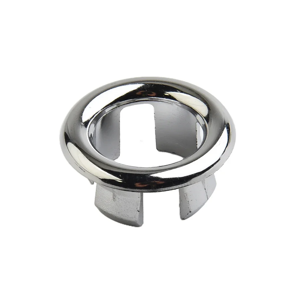Bathroom Hole Washbasin Trim Sink Overflow Cover Ring Insert Replacement Chrome Hole Round Drain Cap Accessory 1/2/4PCS sink overflow cover bathroom sink overflow cover