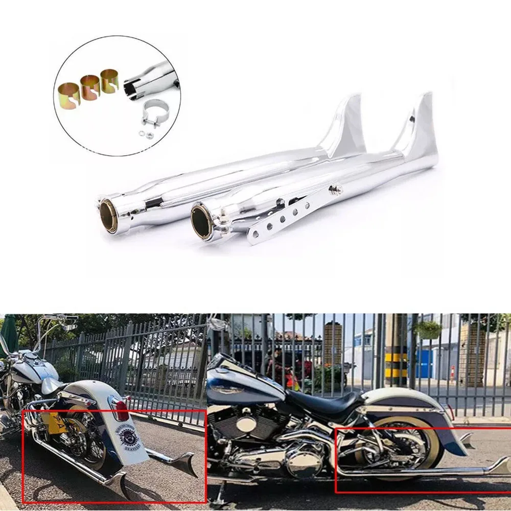 

Universal Motorcycle Electroplate Fishtail Muffler Silencer Exhaust Pipe(Right+Left) Motorcycle Accessory