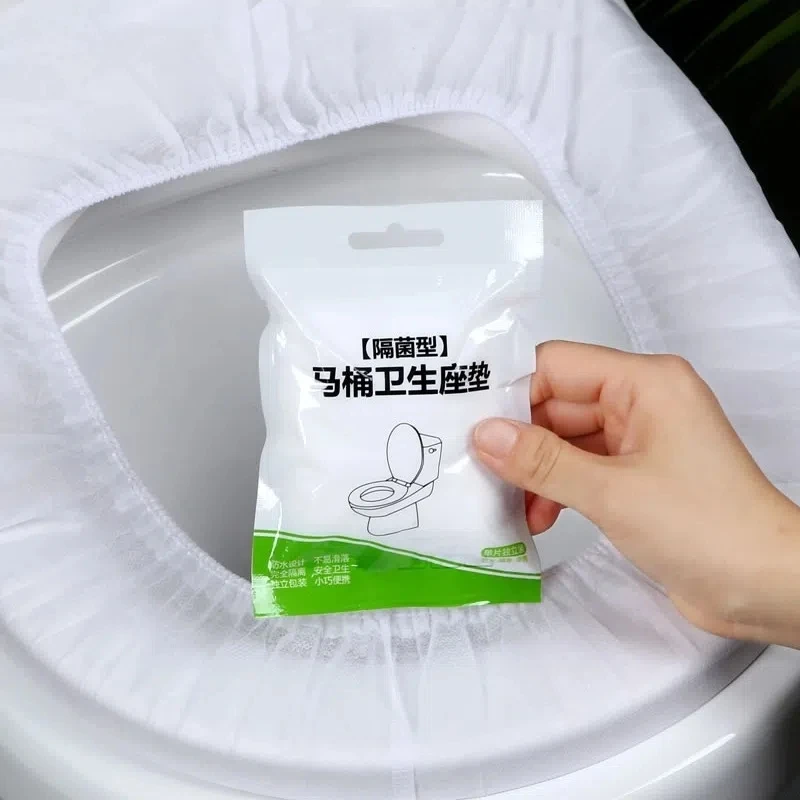 Non-woven Disposable Toilet Seat Cushion Travel Portable Anti-bacterial  Toilet Cover Portable Home Waterproof Toilet Ring 30 Pcs
