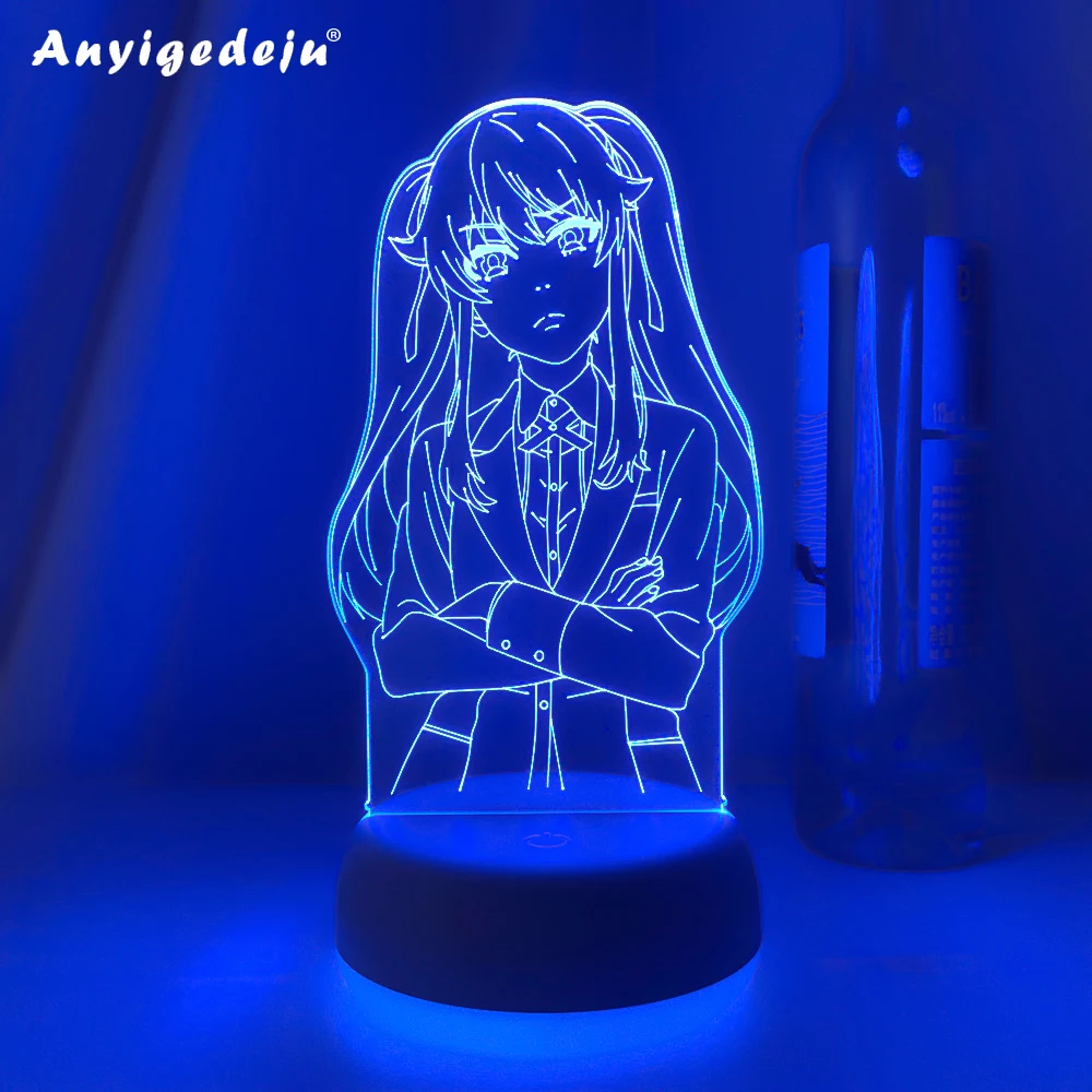 

New Kakegurui Meari Saotome Anime Led Light for Bedroom Decor Nightlight Kids Birthday Gift Manga Night Light Room Table 3d Lamp
