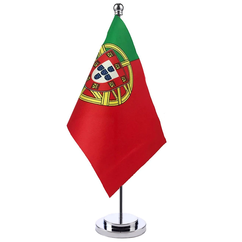 

14x21cm Portugal Desk Small Country Banner Meeting Room Boardroom Table Standing Pole The Portuguese National Flag