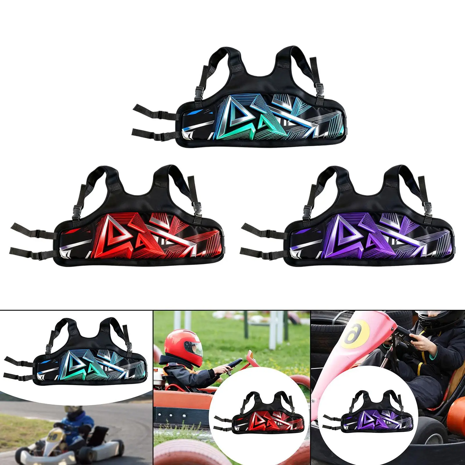 키즈 고카트 리브 프로텍터 편안한 스펀지 조끼 충격 흡수 안전 가슴 보호대 (레이싱용)