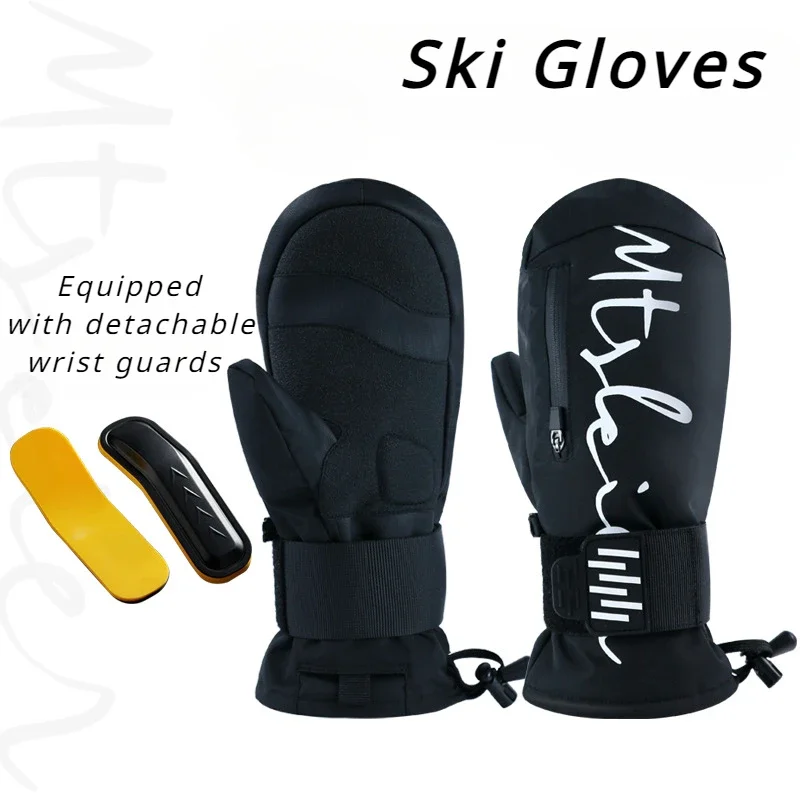 Winter Gloves New Sports Plush Motorcycle Gloves Mountain Windproof Waterproof Mittens Adult Snowboarding Alpine Thermal Mittens 2