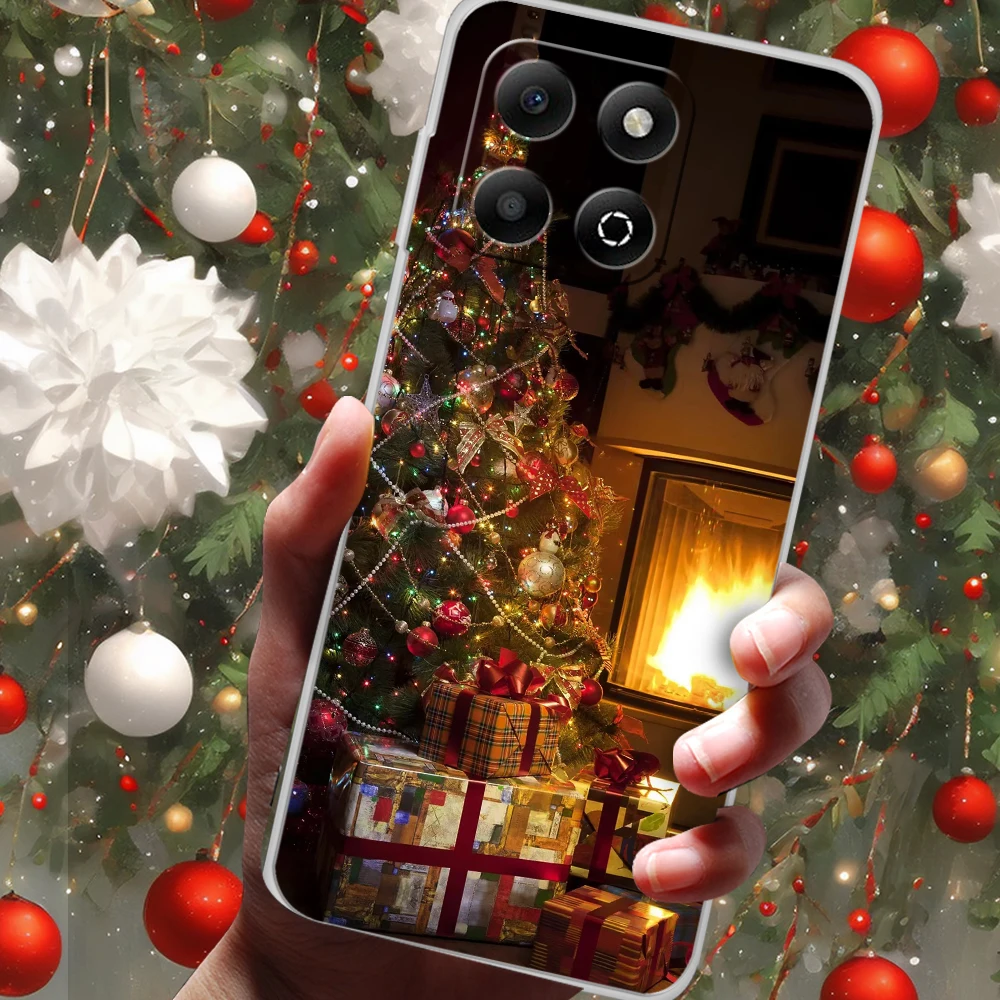 Festive Clear Silicone Phone Case - Soft TPU Christmas Design