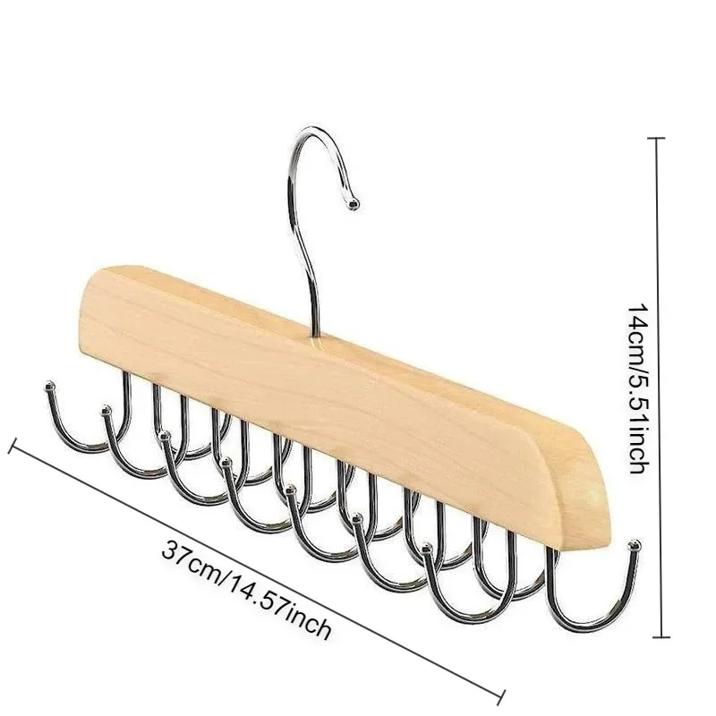 New Solid Wood Underwear Hanger Multi-Functional Household Sling Belt Tie Hook Non-Slip Wooden Storage Rack 5