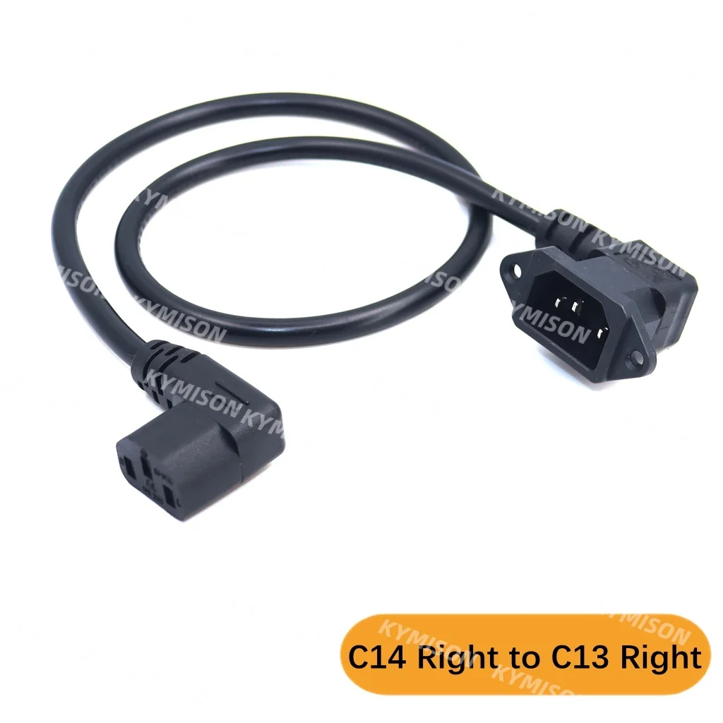 IEC320 C14 auf C13 Verlängerungskabel, C14 mit Schraubenlöchern und C13 abgewinkelt, 30cm / 60cm Länge, H05VV-F 3G 0,75MM – Detail 17
