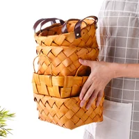 A Variety Of Styles To Choose From Natural Wood Chips Hand Woven Basket Bread Fruit Storage Basket Kitchen Storage Basket 5