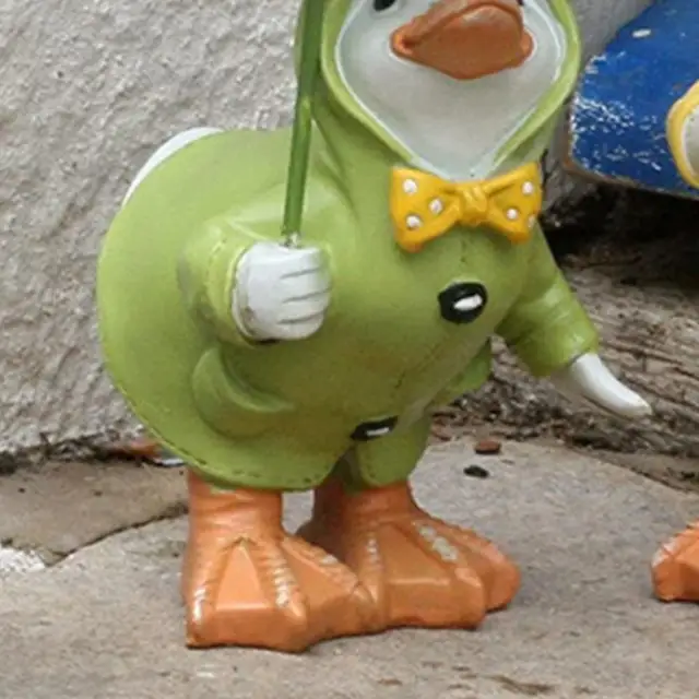 Gyanta Esőkabáta Kacsa Szobor Kézzel Készített Figura Művészi Hozzáadása Életképességi Esőkabát Kerti Készletek A Gyephez - Image 5